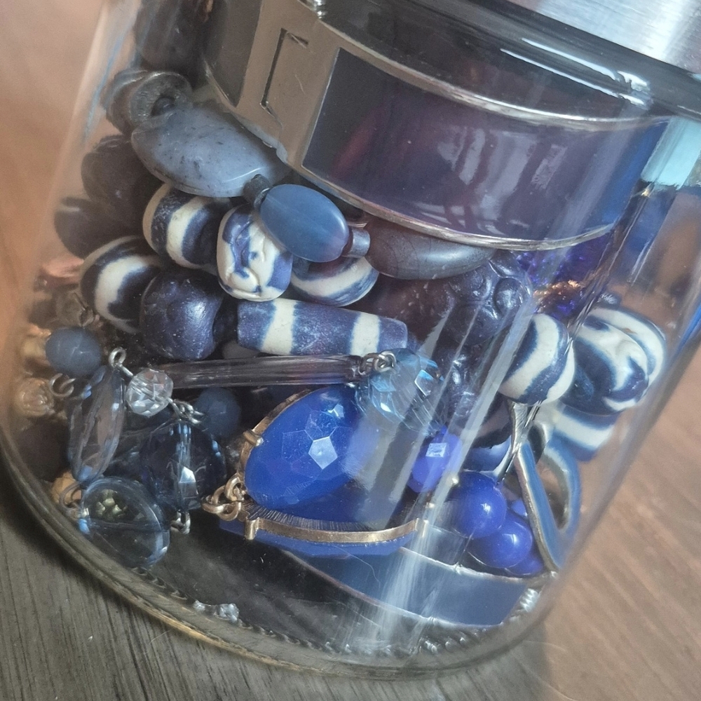 Blue Tones Mystery Jewelry Jar